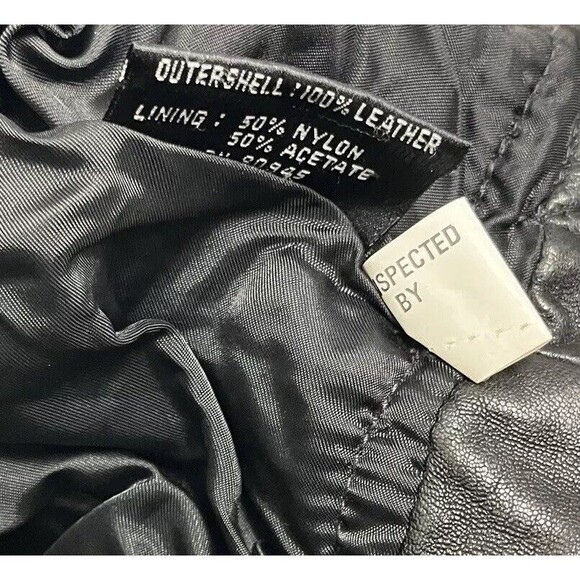 Vintage 90s Cropped Leather‎ Jacket Small Moto Saks Designer Studio Luis Alvear - Picture 7 of 7